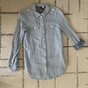 H&M Striped Cotton Button Up Shirt